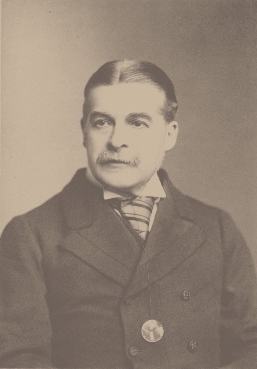 Ritratto del compositore Sir Arthur Sullivan 1842-1900, anni 1880 da London . Photo studio Elliott and