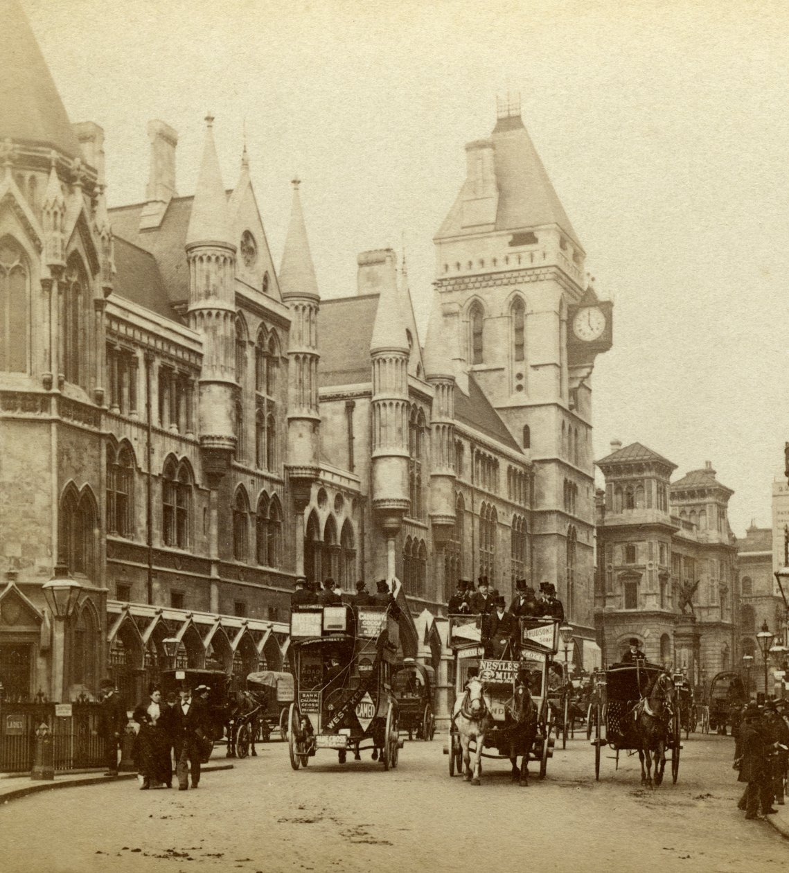 Tribunali, Strand, Londra, fine XIX secolo da London Stereoscopic and Photographic Co