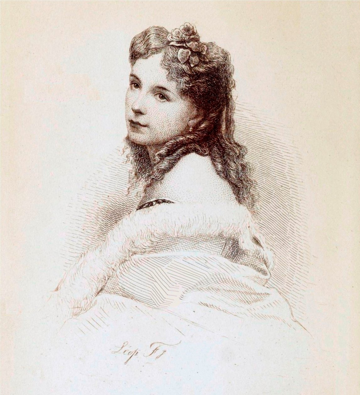 Incisione di Cora Pearl di Léopold Flameng. da Leopold Flameng