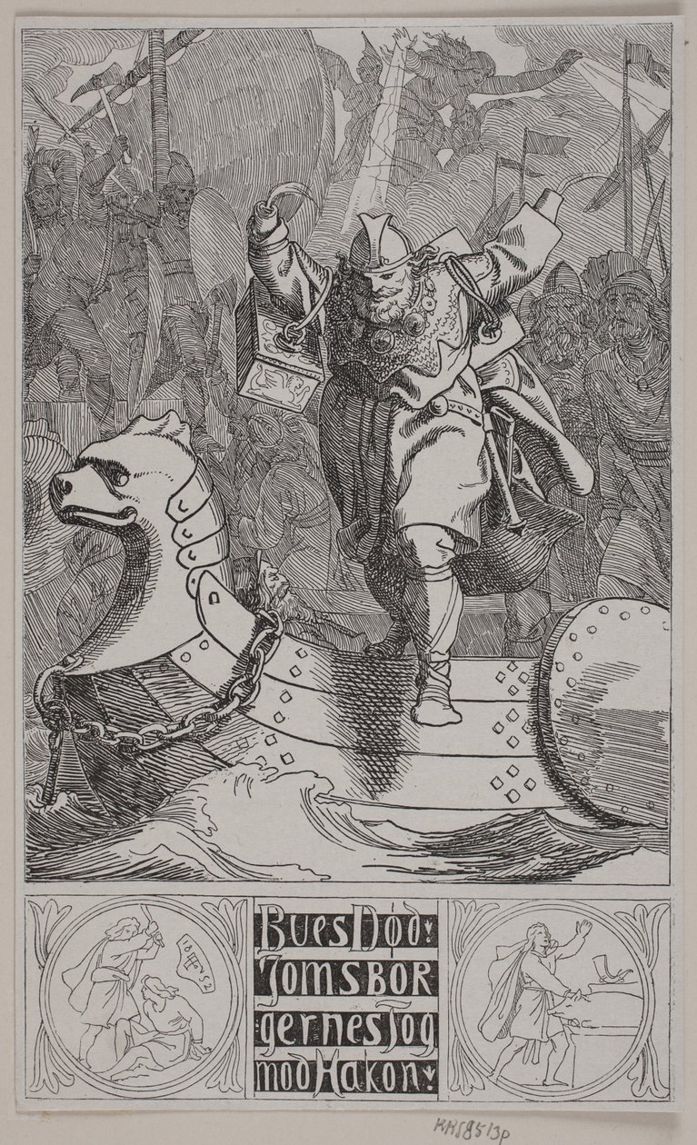 La morte di Bue. La spedizione dei Jomsviking contro Hakon da Lorenz Frølich