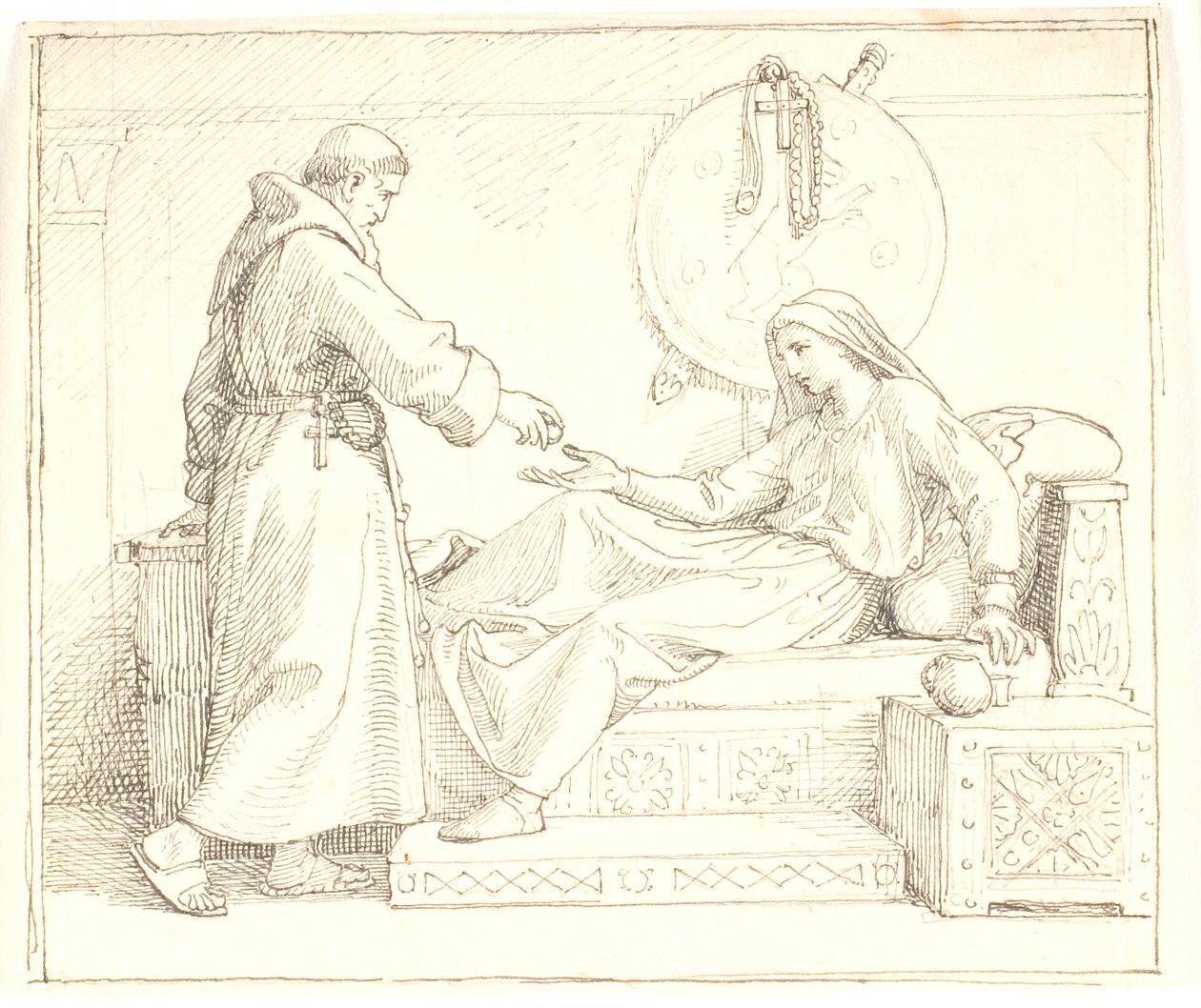 La morte per fame della regina Thyre dopo la caduta di Olav a Svolder da Lorenz Frølich