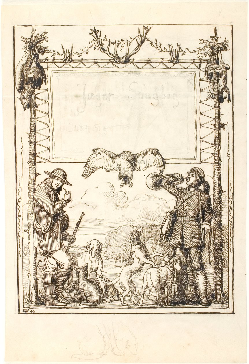 Pagina del titolo per il Canto del cacciatore da Lorenz Frølich