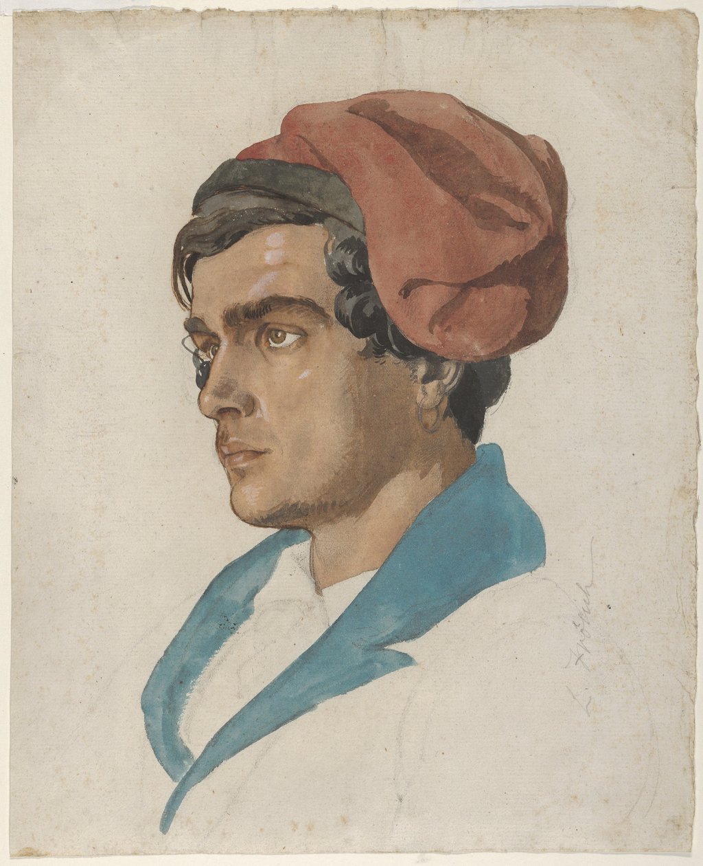 Studio di testa di un pescatore di Capri da Lorenz Frølich