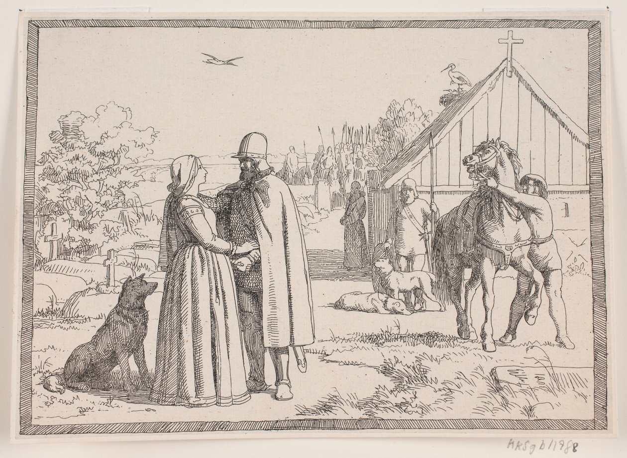 Illustrazione della poesia di Adam Oehlenschläger “I due campanili” da Lorenz Frølich