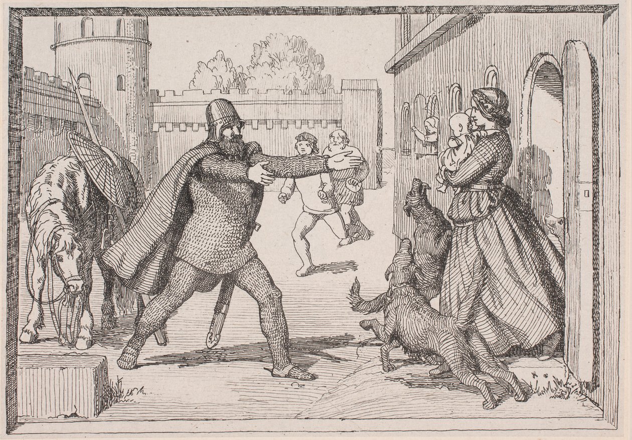Illustrazione per la poesia di Adam Oehlenschläger «Le due torri della chiesa» da Lorenz Frølich