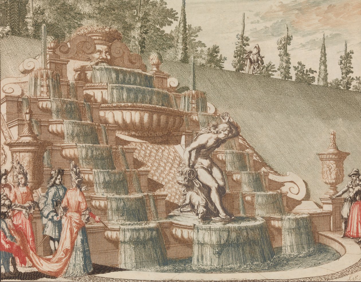 La cascata di Narciso, sul lato est del grande giardino, n.d. da Lorenz Scherm