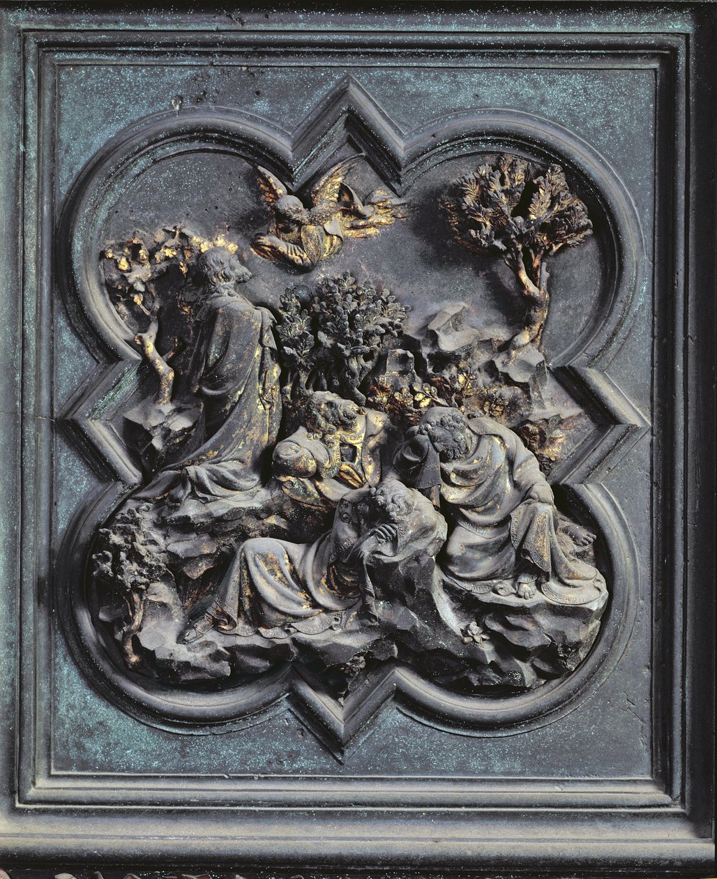 Agonia nel giardino, tredicesimo pannello delle porte nord del Battistero di San Giovanni, 1403-24 (bronzo) da Lorenzo Ghiberti