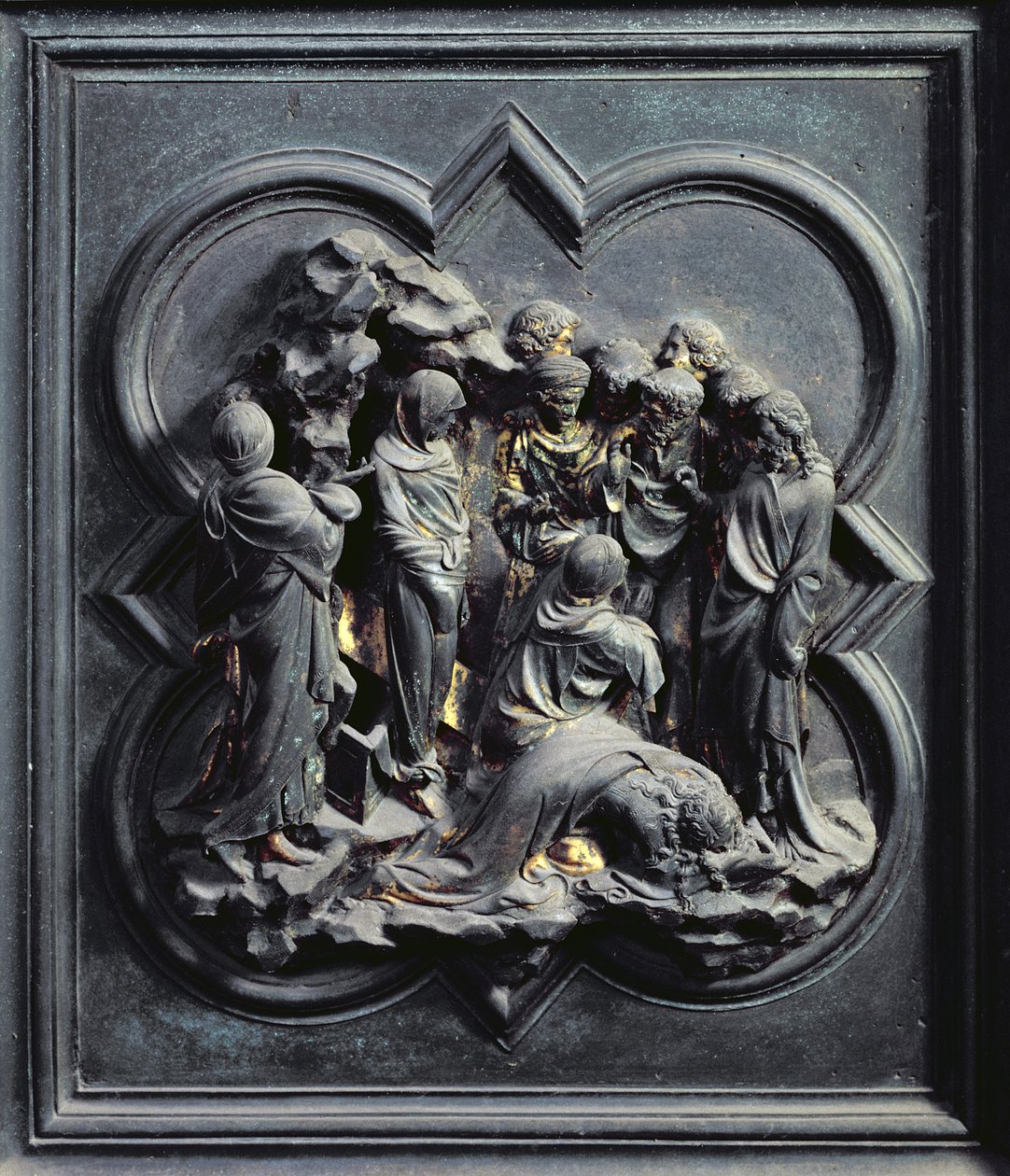 La resurrezione di Lazzaro, decimo pannello delle porte nord del Battistero di San Giovanni, 1403-24 da Lorenzo Ghiberti