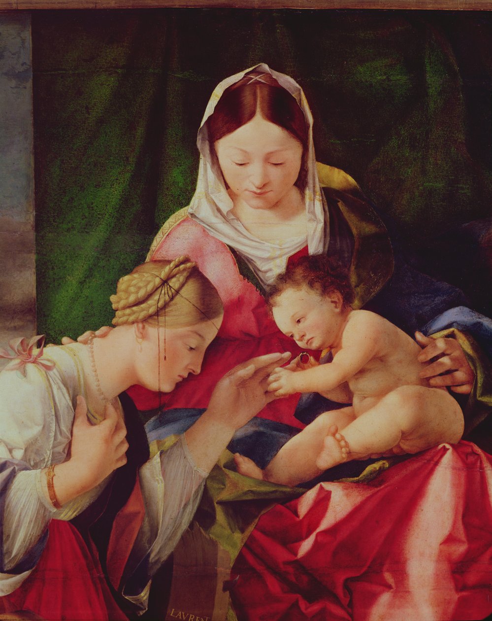 Dettaglio del Matrimonio mistico di Santa Caterina da Lorenzo Lotto