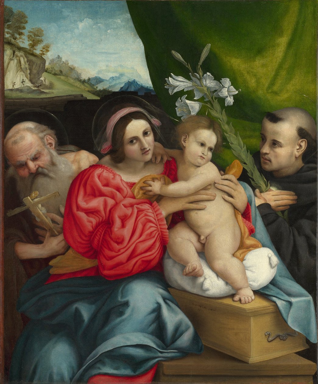 La Vergine e il Bambino con i santi Girolamo e Nicola da Tolentino da Lorenzo Lotto