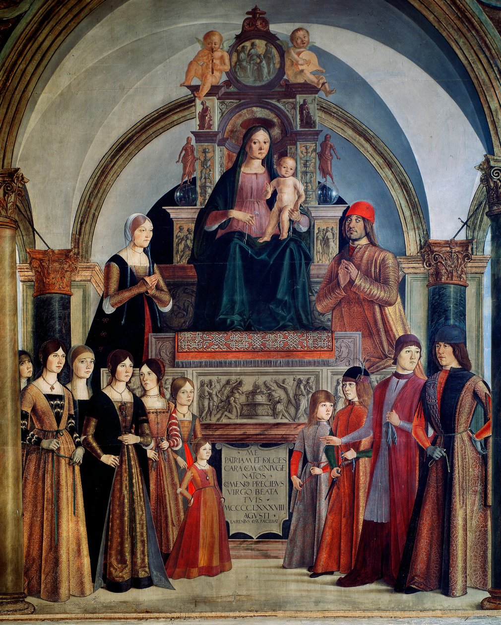 La Vergine dei Bentivoglio. Vergine con il bambino circondata dai membri della famiglia Bentivoglio. Bologna, Chiesa di San Giacomo Maggiore da Lorenzo Costa