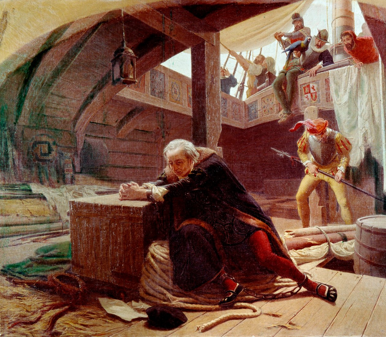 Cristoforo Colombo nel 1500 durante il suo ritorno in Spagna da Lorenzo Delleani