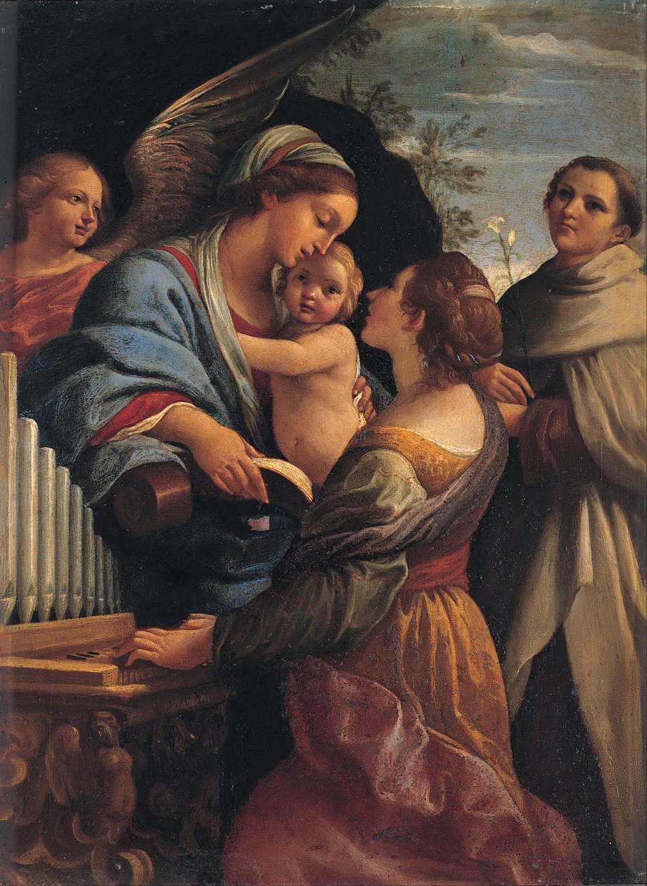 Italian: Madonna con il Bambino e i santi Cecilia e Alberto Madonna with the Child, Saint Cecily and Saint Albert da Lorenzo Garbieri