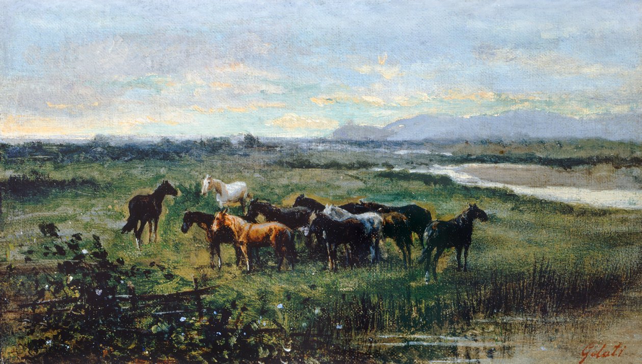 Cavalli selvaggi (circa 1870) da Lorenzo Gelati