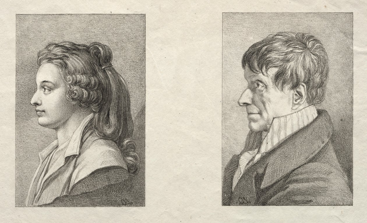 Ritratto di profilo di una donna e un uomo da Lorenzo II Quaglio
