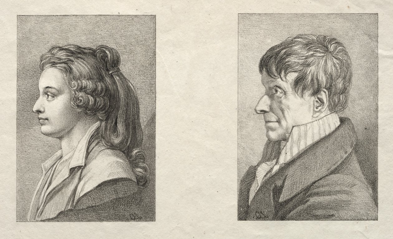 Ritratto di profilo di una donna e un uomo da Lorenzo II Quaglio