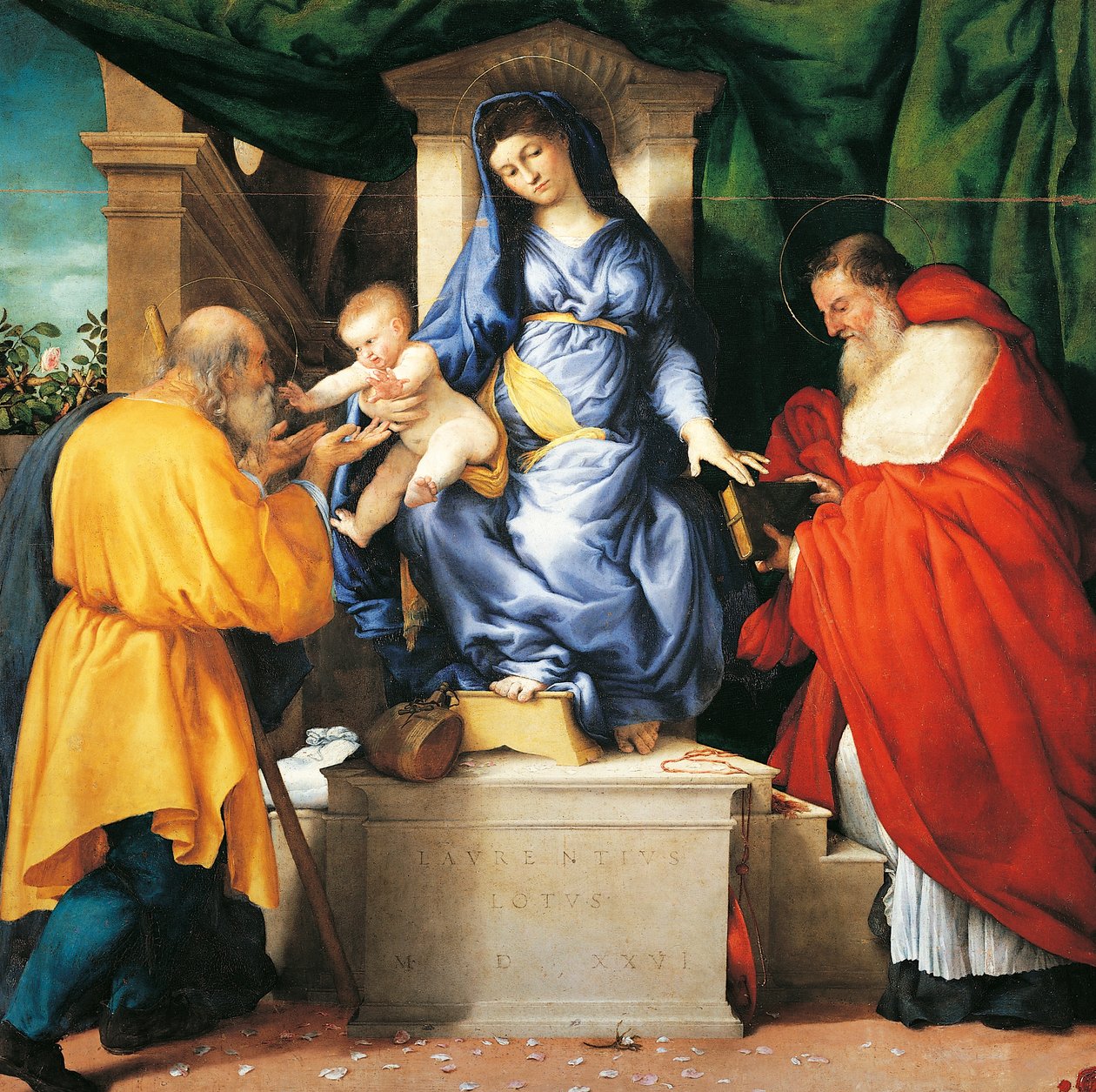 Madonna in trono con Bambino e Santi Giuseppe e Girolamo da Lorenzo Lotto