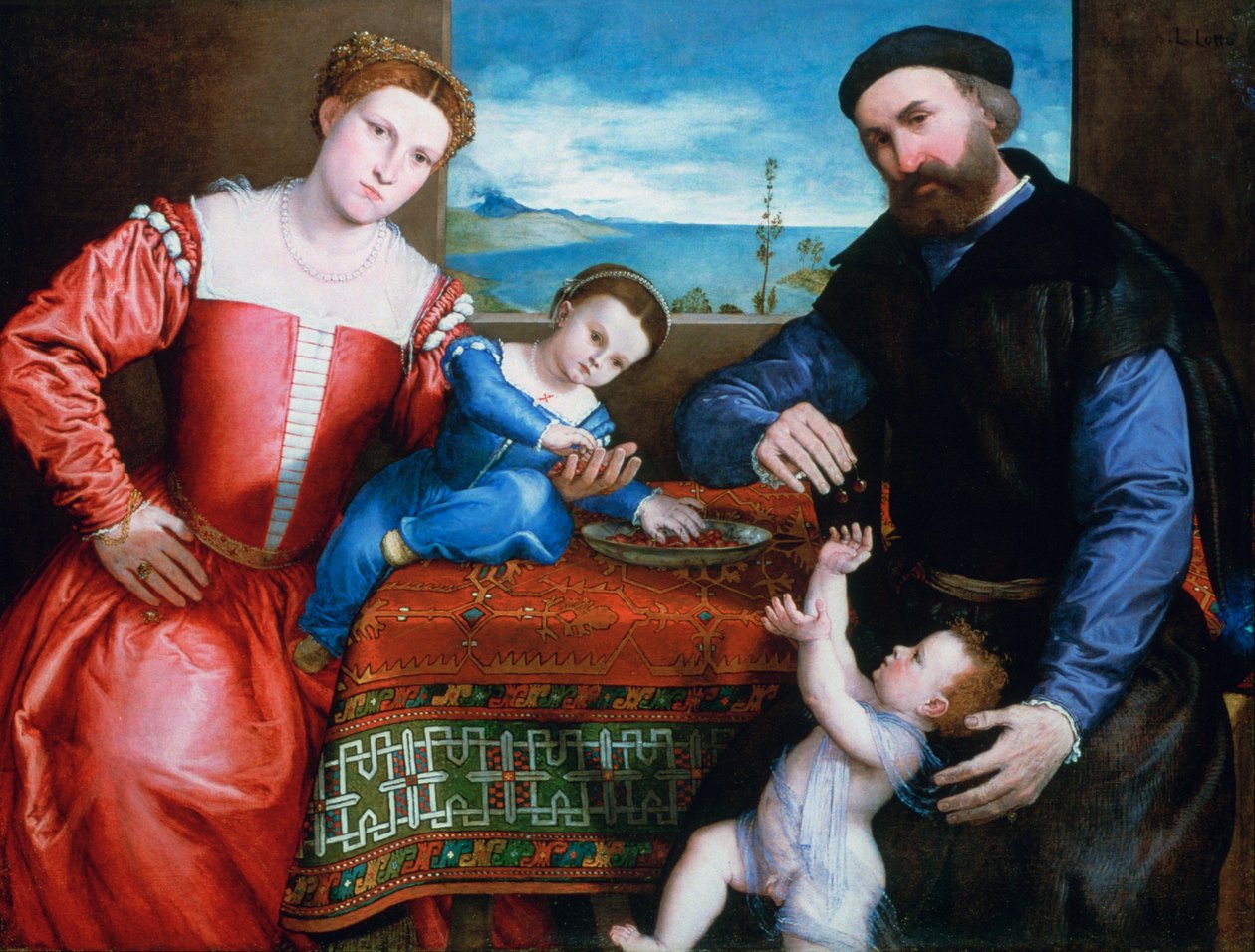 Giovanni della Volta con sua moglie e i suoi figli, c1547 da Lorenzo Lotto