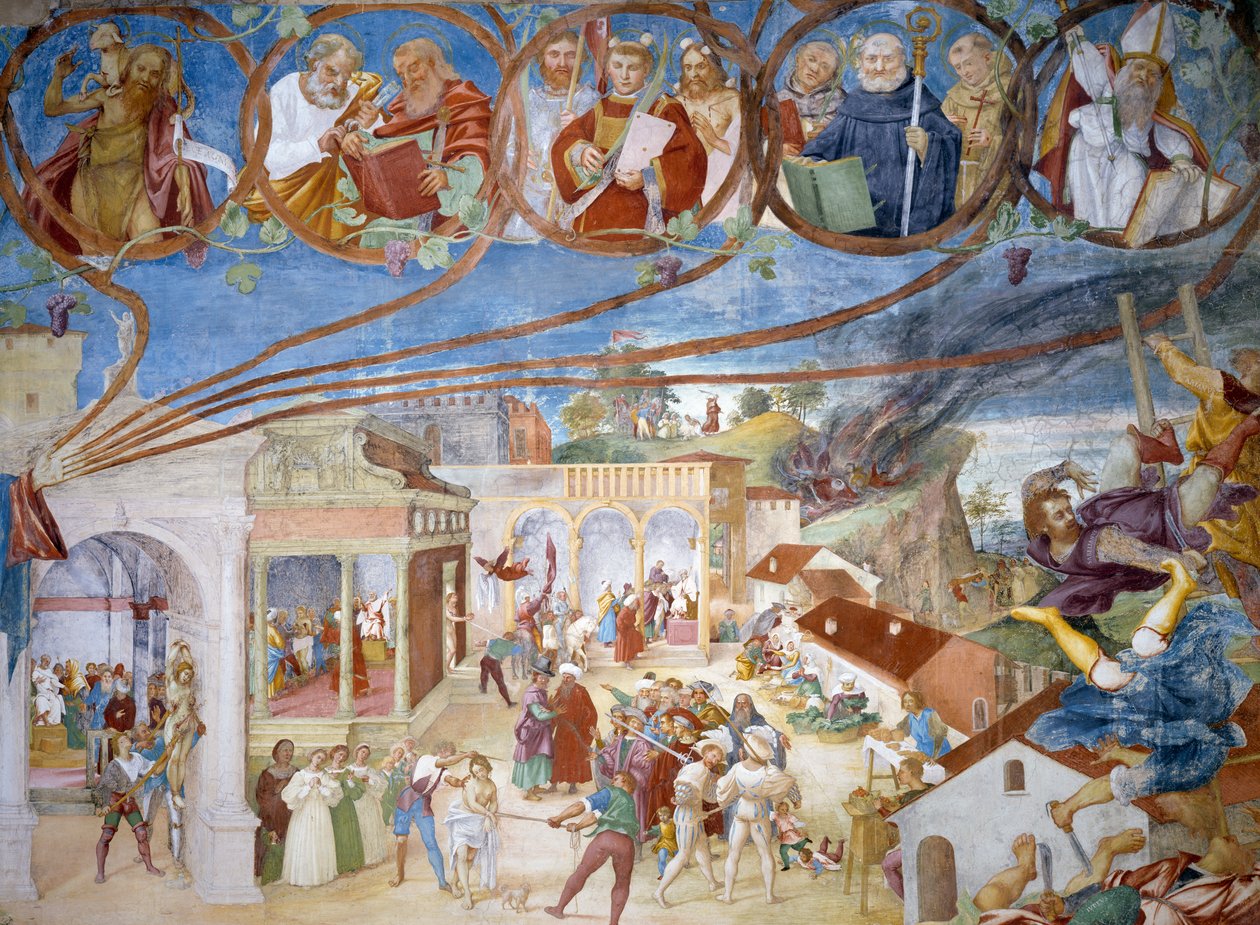 Martirio di Santa Barbara (dettaglio dalle Storie di Santa Barbara) da Lorenzo Lotto