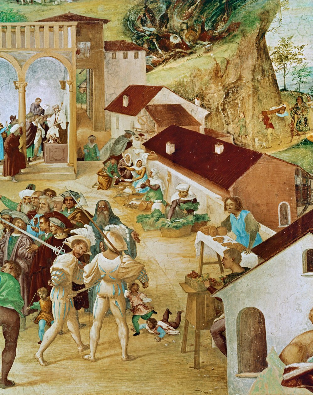Lato destro della Capella Suardi, Chiesa di Santa Barbara in ... (pittura murale) da Lorenzo Lotto