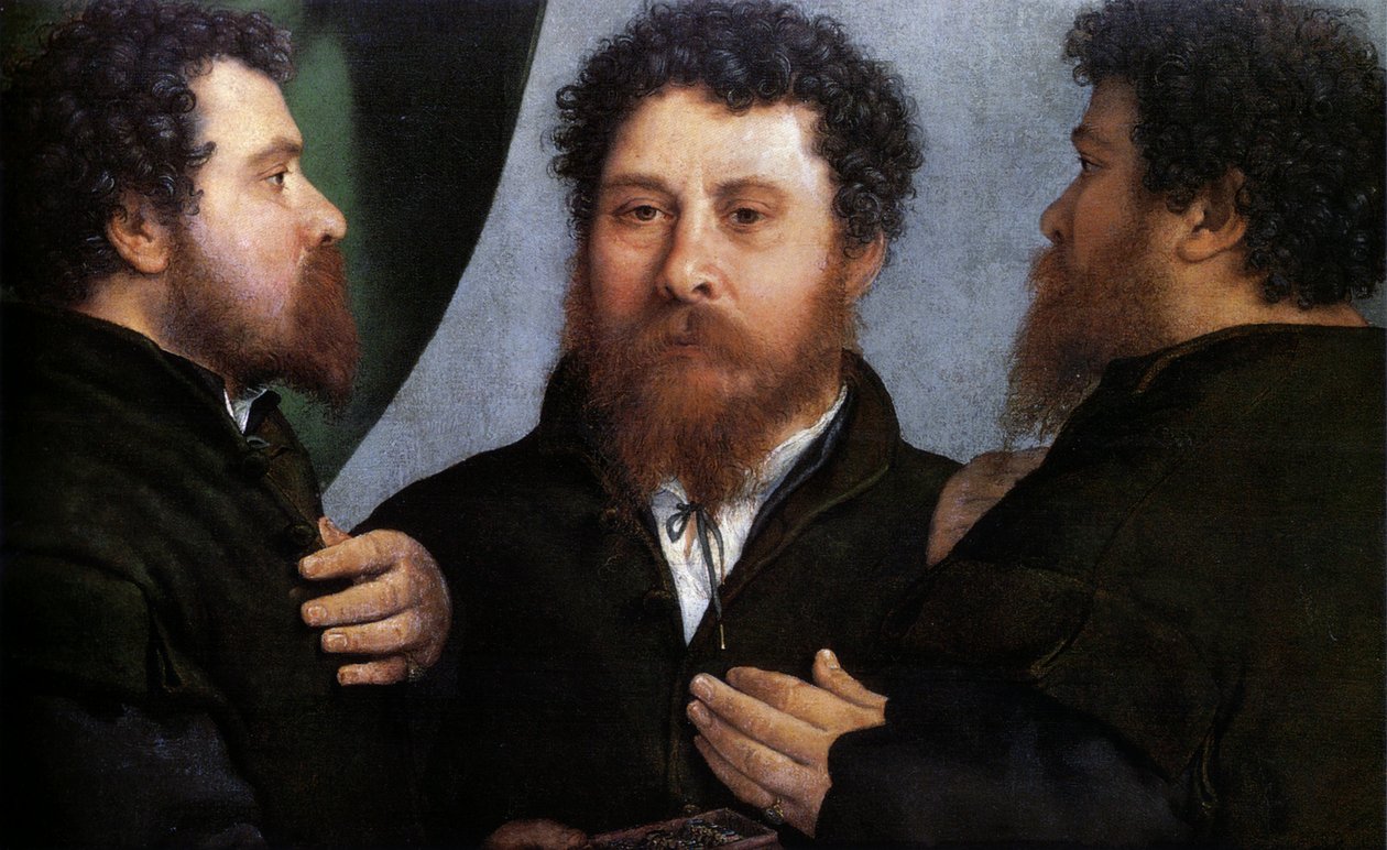 Triplo ritratto di un orafo (Bartolomeo Carpan) da Lorenzo Lotto