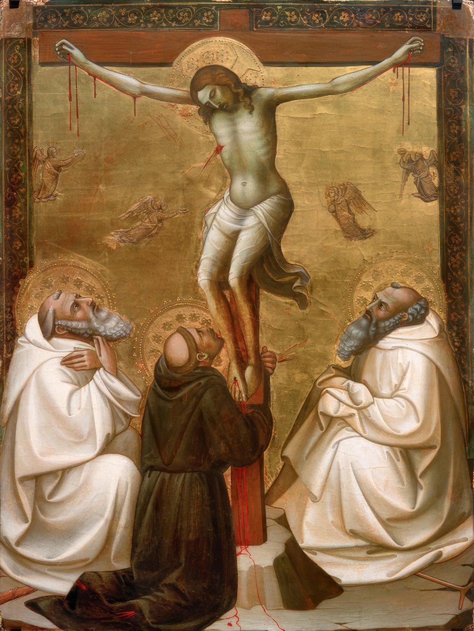 Cristo sulla croce con i Santi Benedetto, Francesco e Romualdo da Lorenzo Monaco
