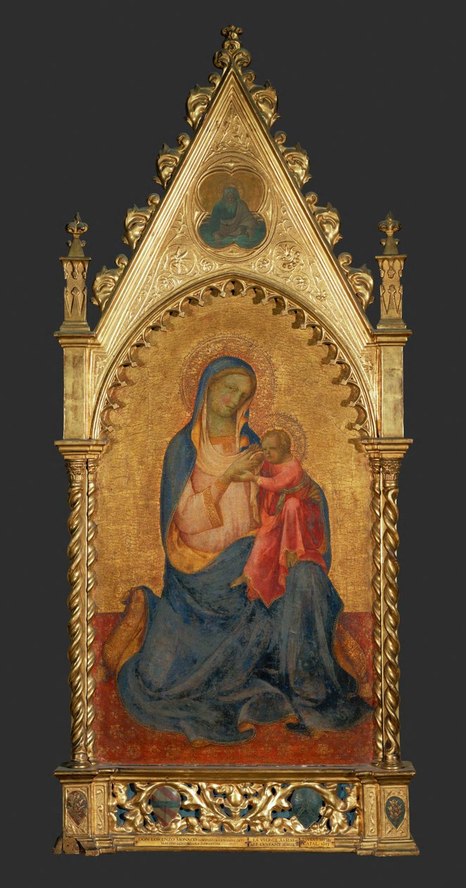 Madonna con bambino, nel medaglione in alto: Dio-Padre ... da Lorenzo Monaco