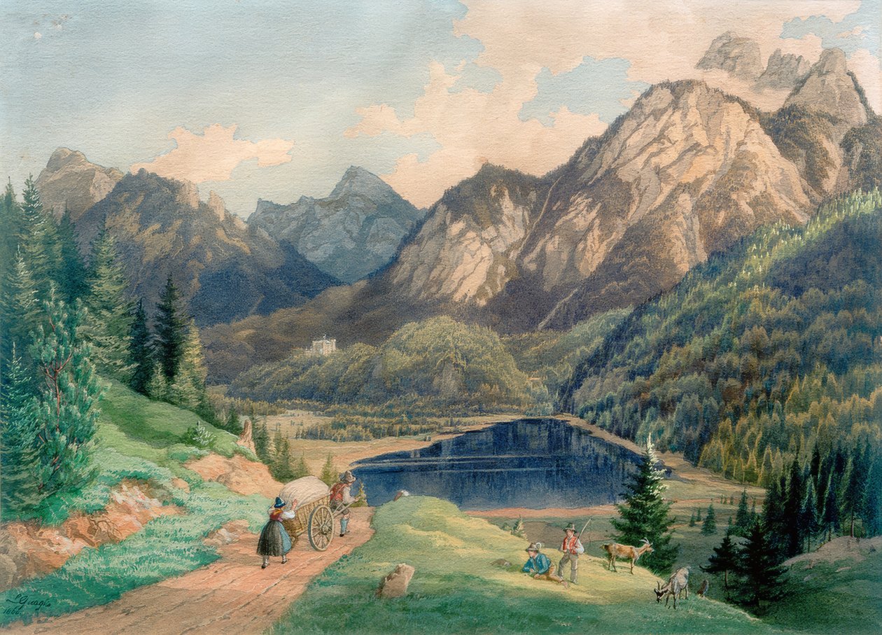 Lago dei cigni vicino a Füssen da Lorenzo Quaglio
