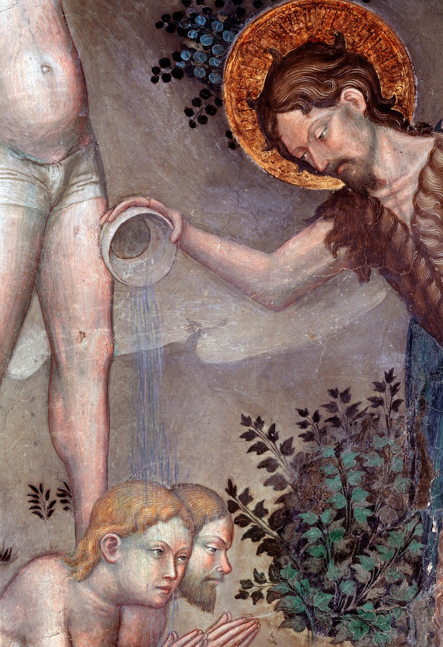 San Giovanni Battista battezza le folle nel fiume Giordano (dettaglio) da Lorenzo Salimbeni