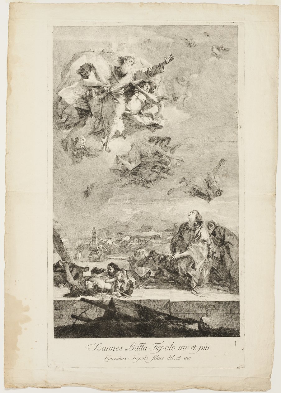 Santa Tecla che prega per la fine della peste nella città di Este da Lorenzo Tiepolo
