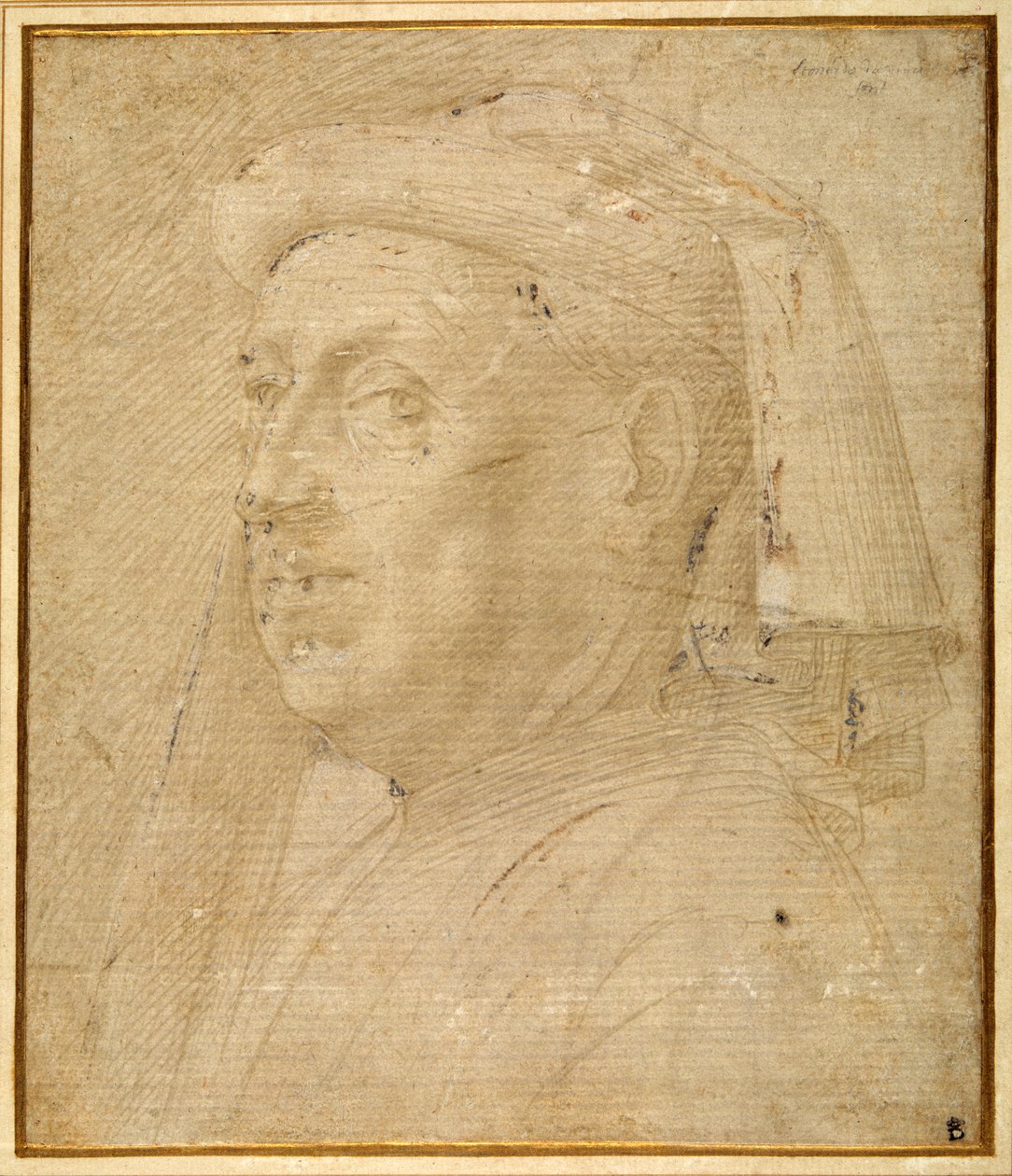 Busto di un uomo con cappuccio da Lorenzo di Credi