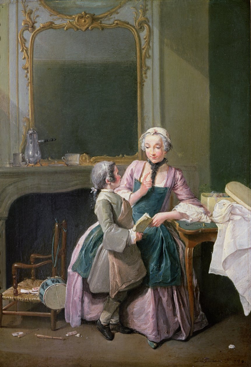 La lezione di lettura, 1740 da Louis Aubert