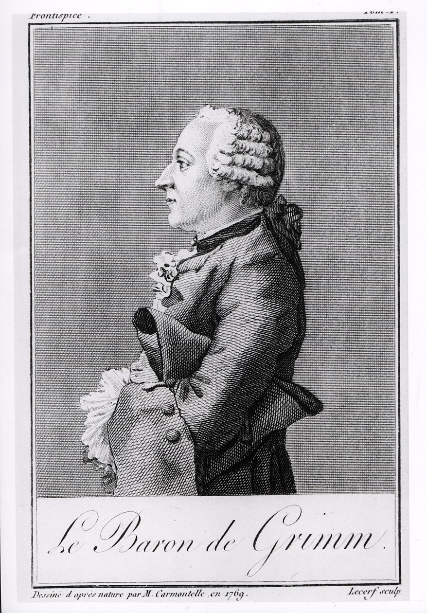 Barone Friedrich Melchior Grimm, inciso da Lecerf da Louis Carrogis dit Carmontelle