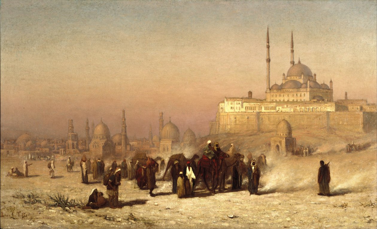 Sulla Strada tra Il Cairo Vecchio e Nuovo, Moschea della Cittadella di Mohammed Ali e Tombe dei Mamelucchi da Louis Comfort Tiffany