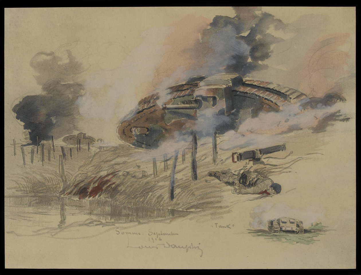 Carro armato sulla Somme, settembre 1916 da Louis Dauphin