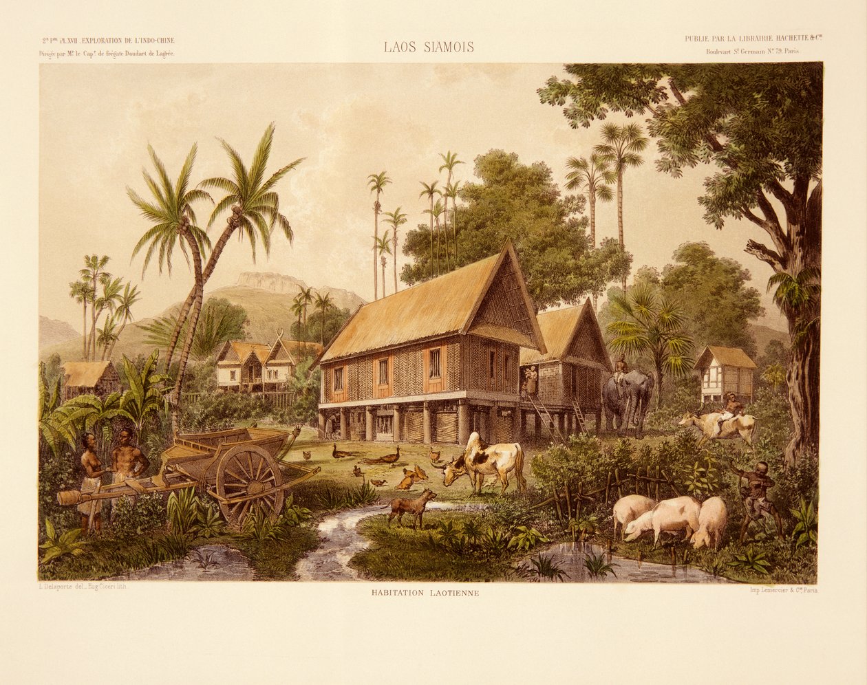Una casa del Laos, illustrazione da 