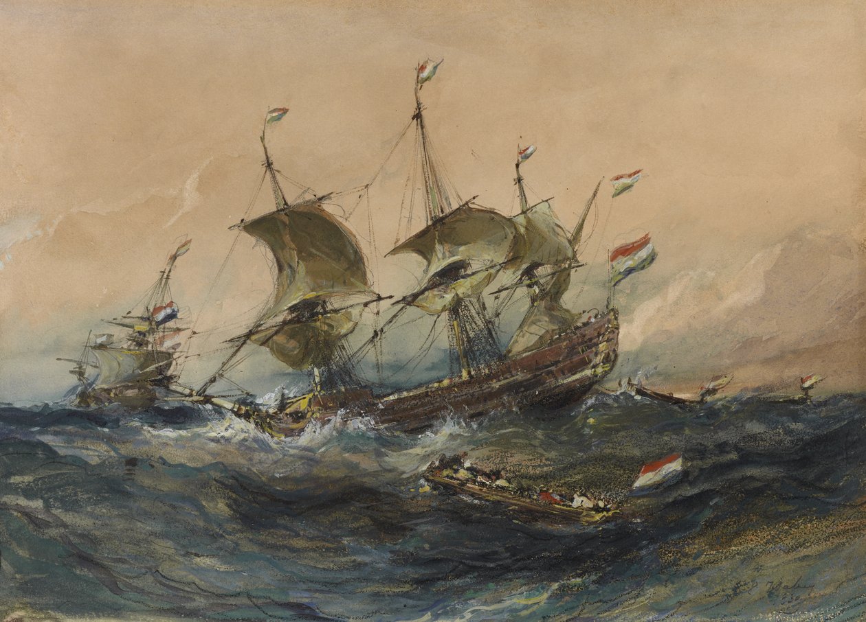 Navi Olandesi in Tempesta, 1839 da Eugene Isabey
