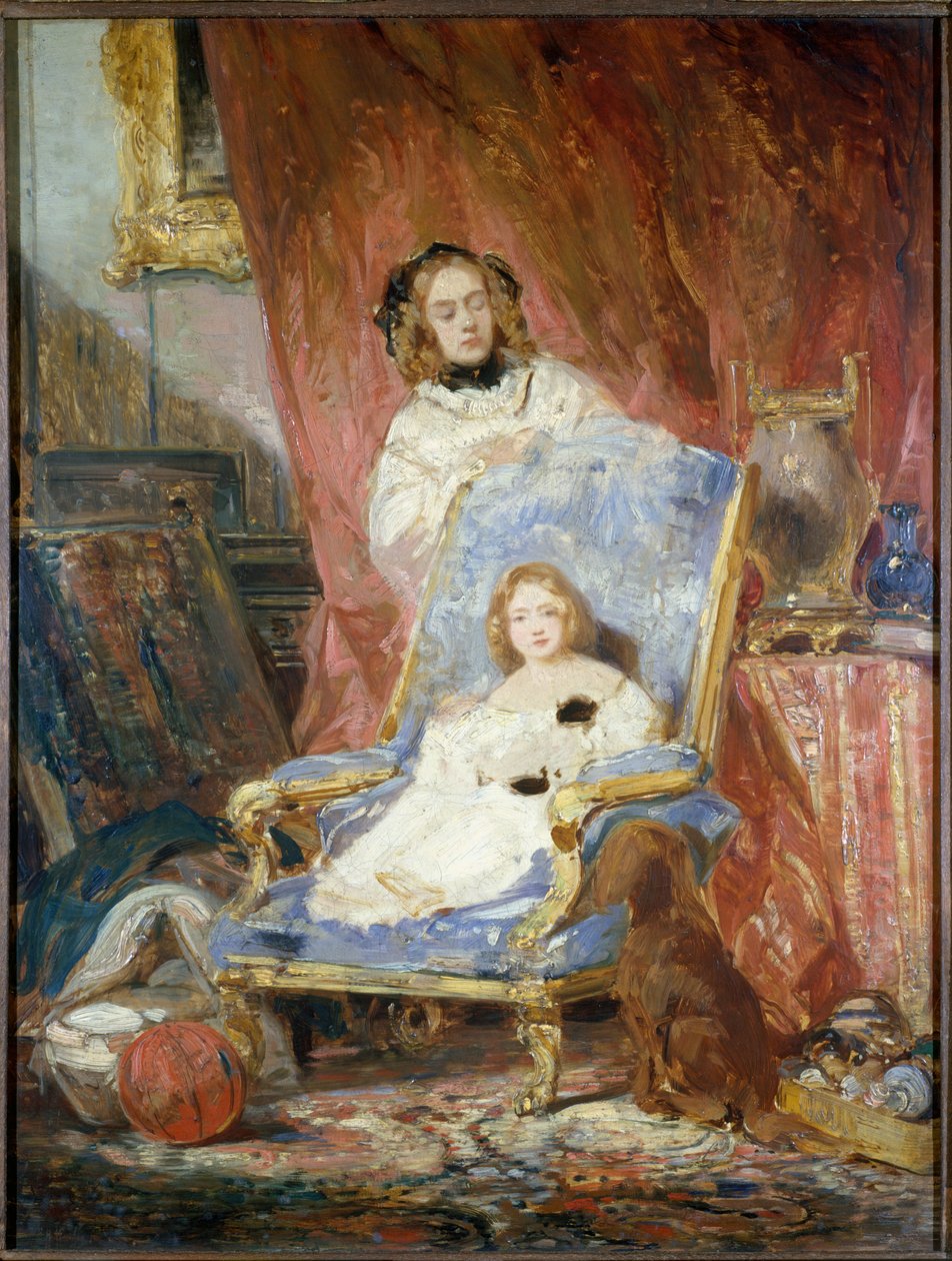 Madame Eugene Isabey e sua figlia da Eugene Isabey
