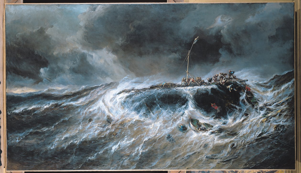Naufragio del tre alberi The Emily nel 1823, 1865 da Eugene Isabey