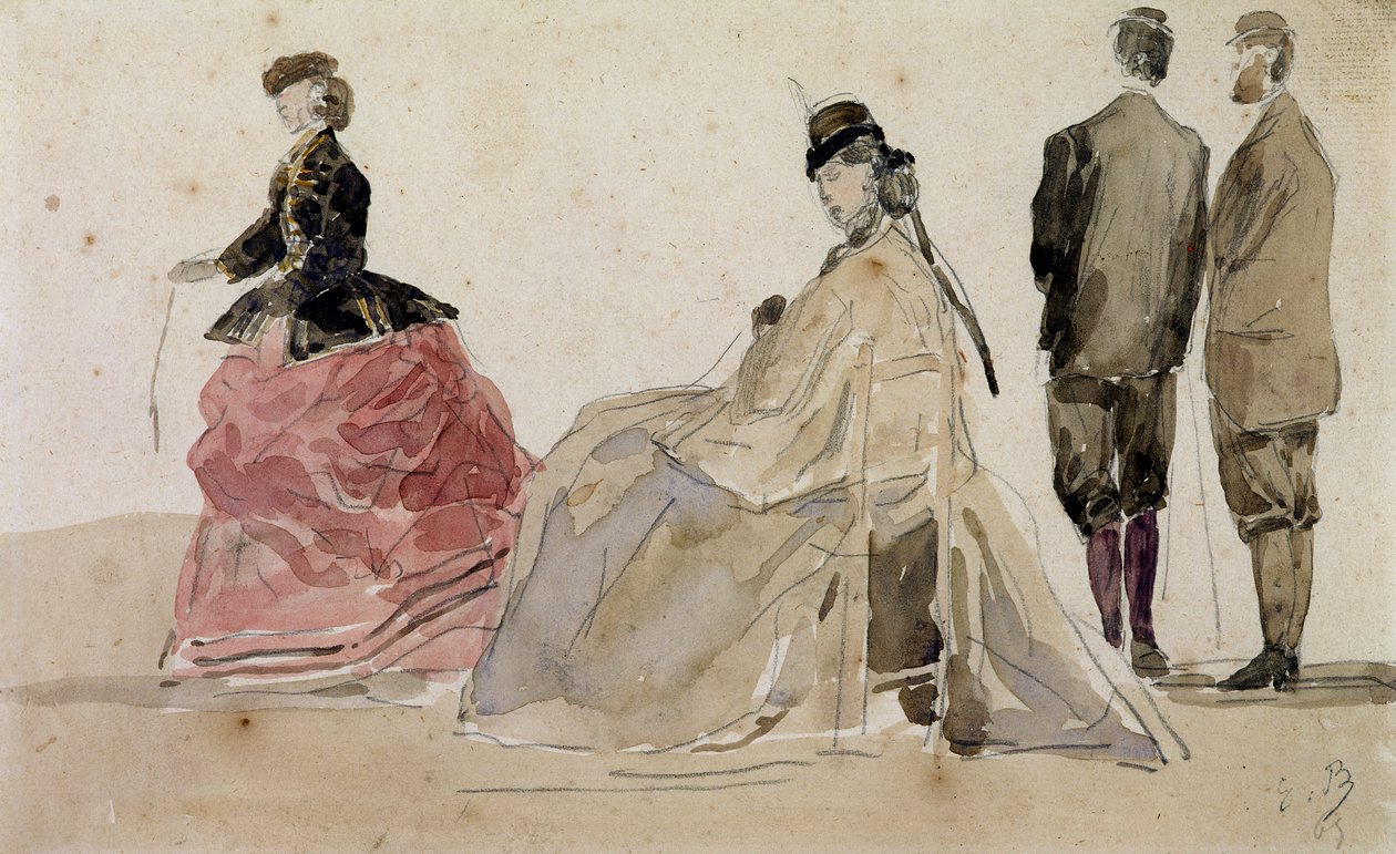 Crinoline sulla spiaggia da Eugene Louis Boudin