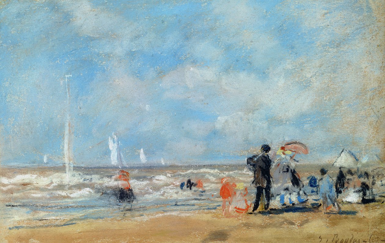 Sulla spiaggia, 1863 da Eugene Louis Boudin