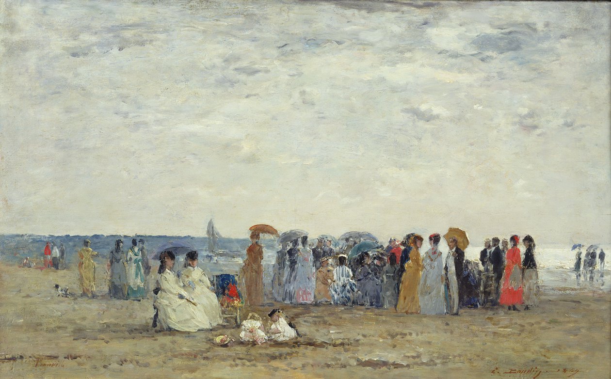 Nuotatori sulla spiaggia di Trouville, 1869 da Eugene Louis Boudin
