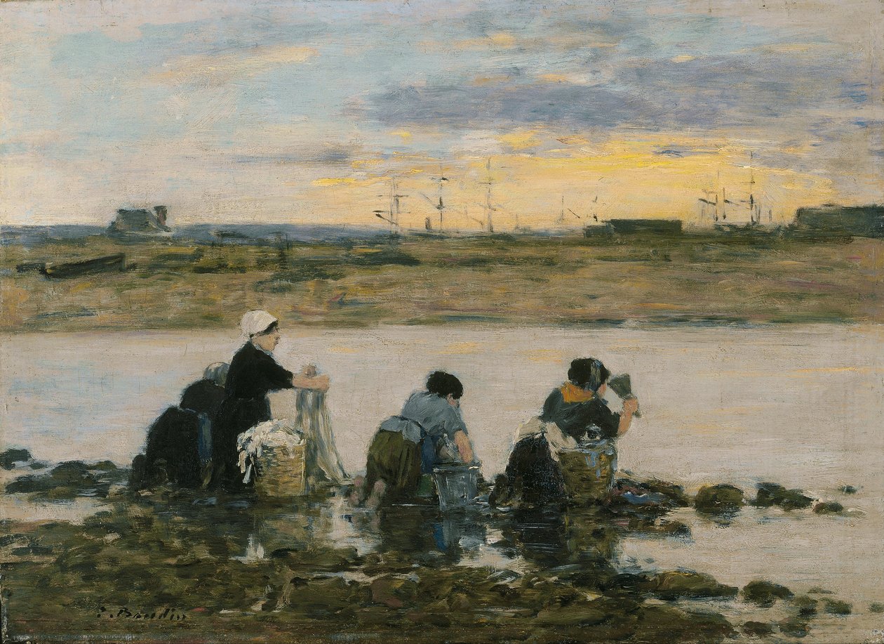 Lavandaie al fiume da Eugene Louis Boudin
