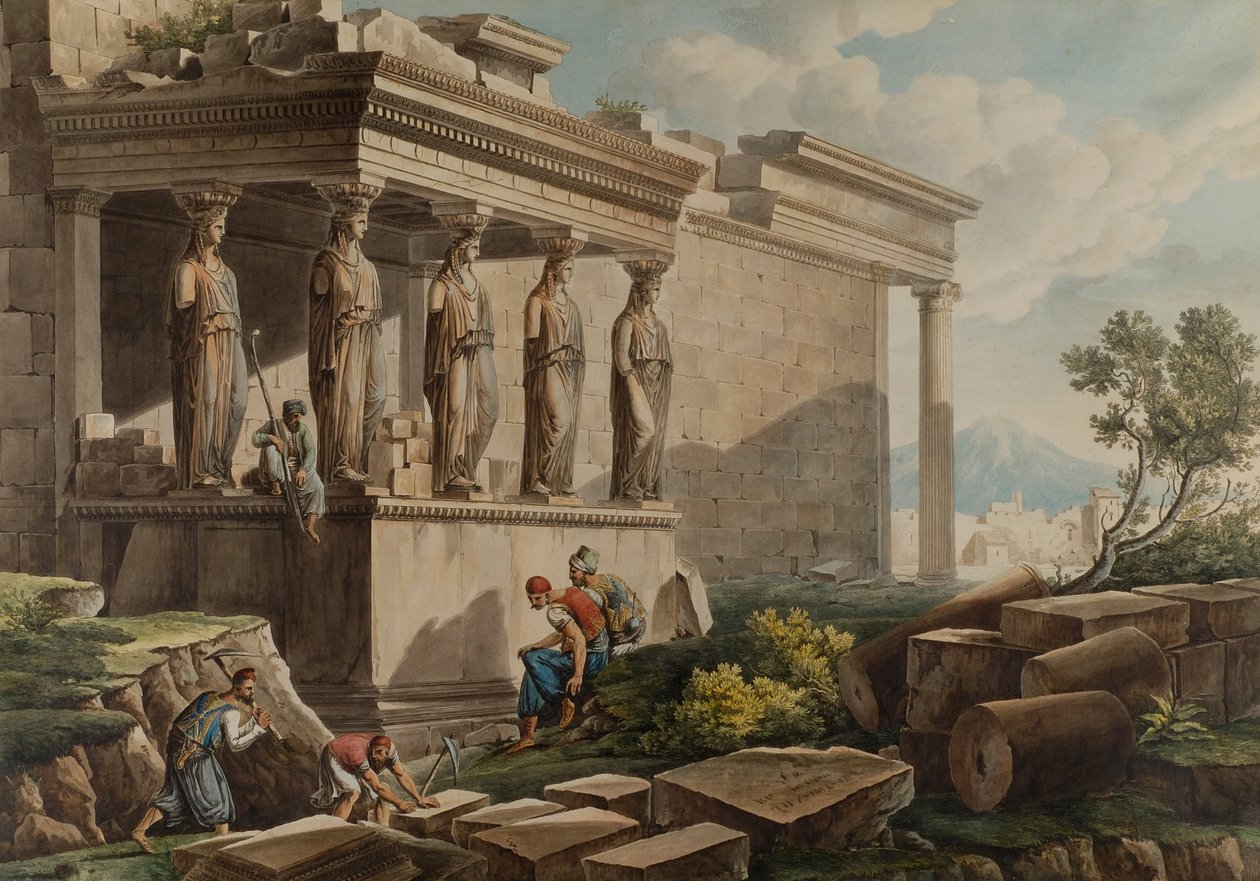 Il portico delle Cariatidi sull