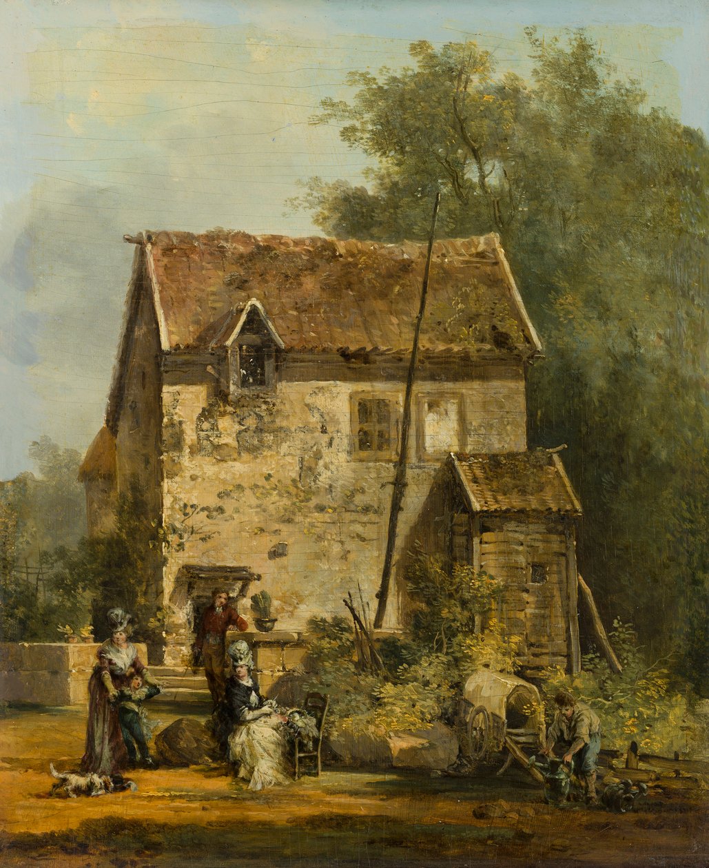 Compagnia elegante in un giardino da Louis Gabriel Moreau
