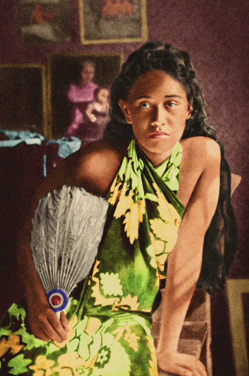 Ritratto in studio di Tohotaua, 1902 da Louis Grelet