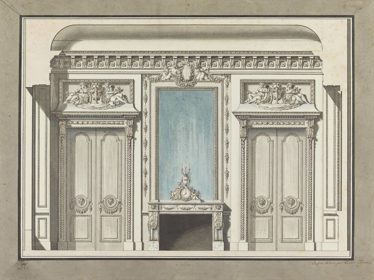 Sezione di un salone da Louis Gustave Taraval