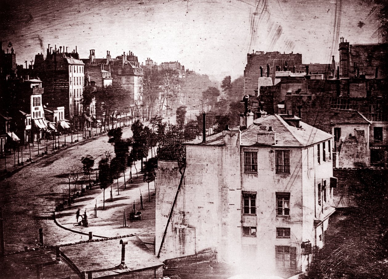 Boulevard du Temple, Parigi, 3° arrondissement, 1838 da Louis Jacques Mande Daguerre