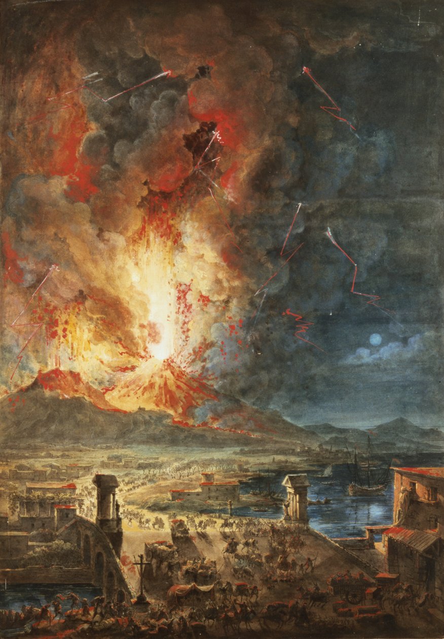 La grande eruzione del Vesuvio da Louis-Jean Desprez