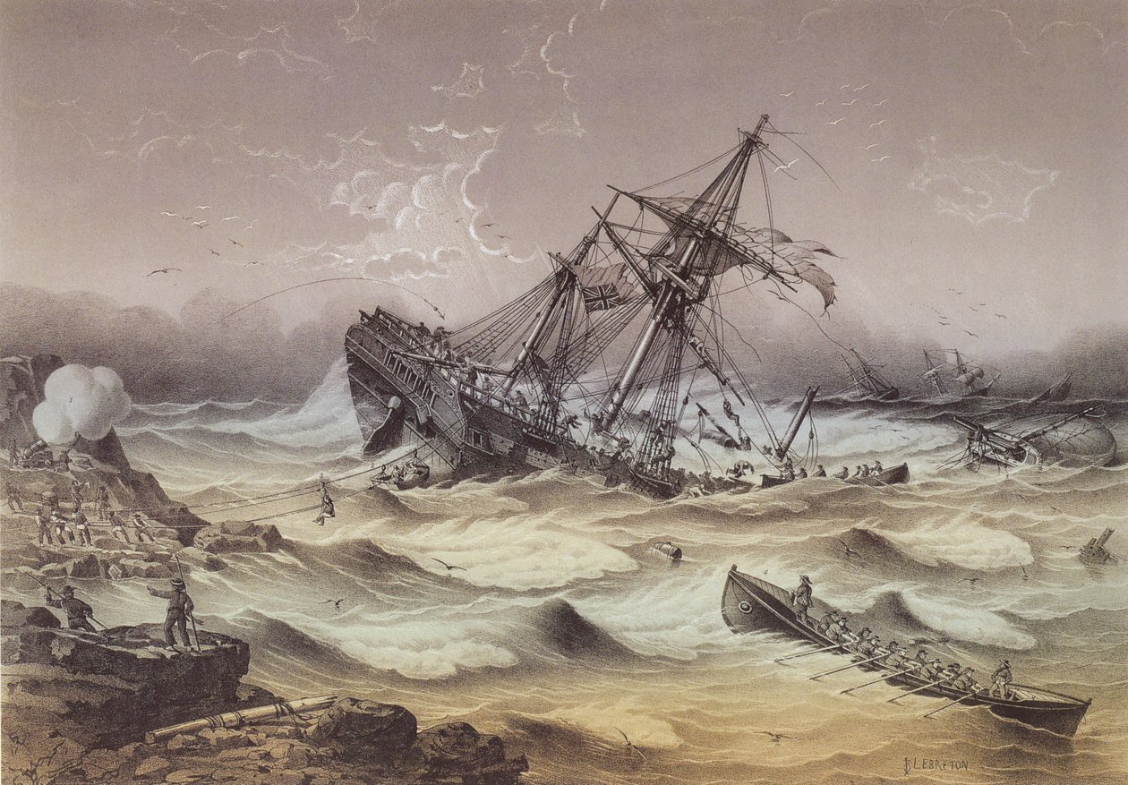 Salvataggio di un Indiaman arenato da Louis Le Breton